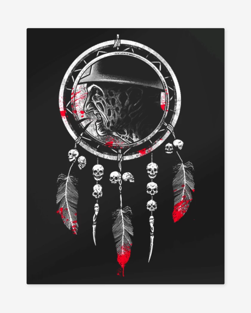 Print metalico Negro de freddy atrapador de sueños