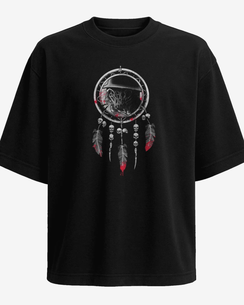 Polera Oversize Negro de freddy atrapador de sueños