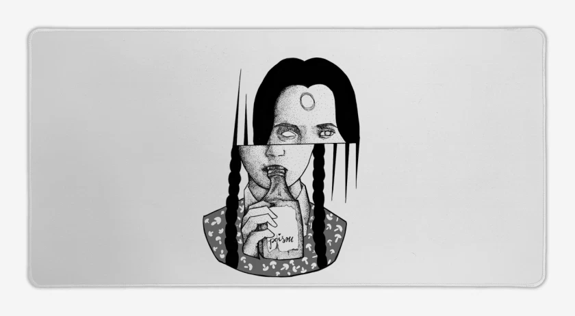 Mouse pad Gamer Blanco de merlina 2