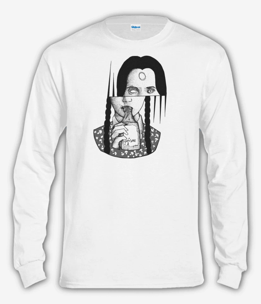 Polera manga larga Blanco de merlina 2