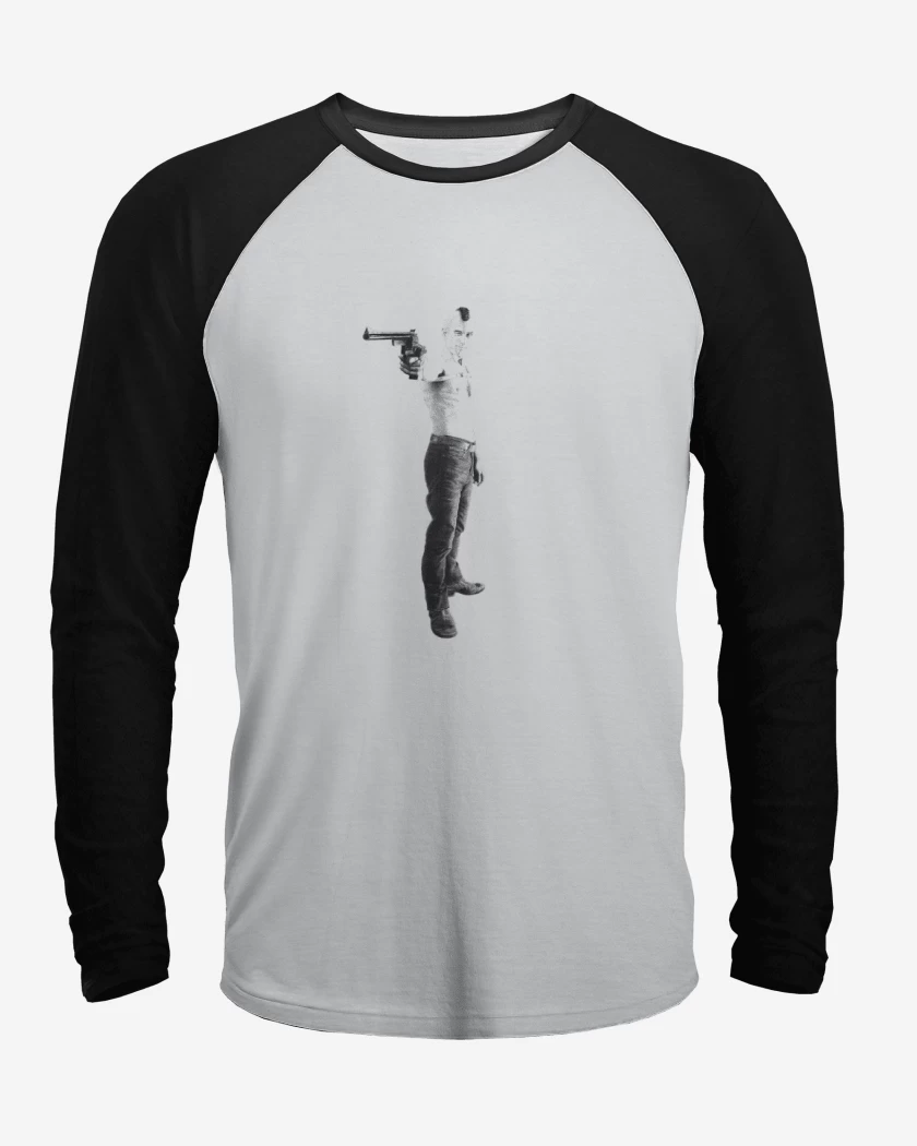 Polera Raglan Blanco / Negro de Driver Taxi 2 