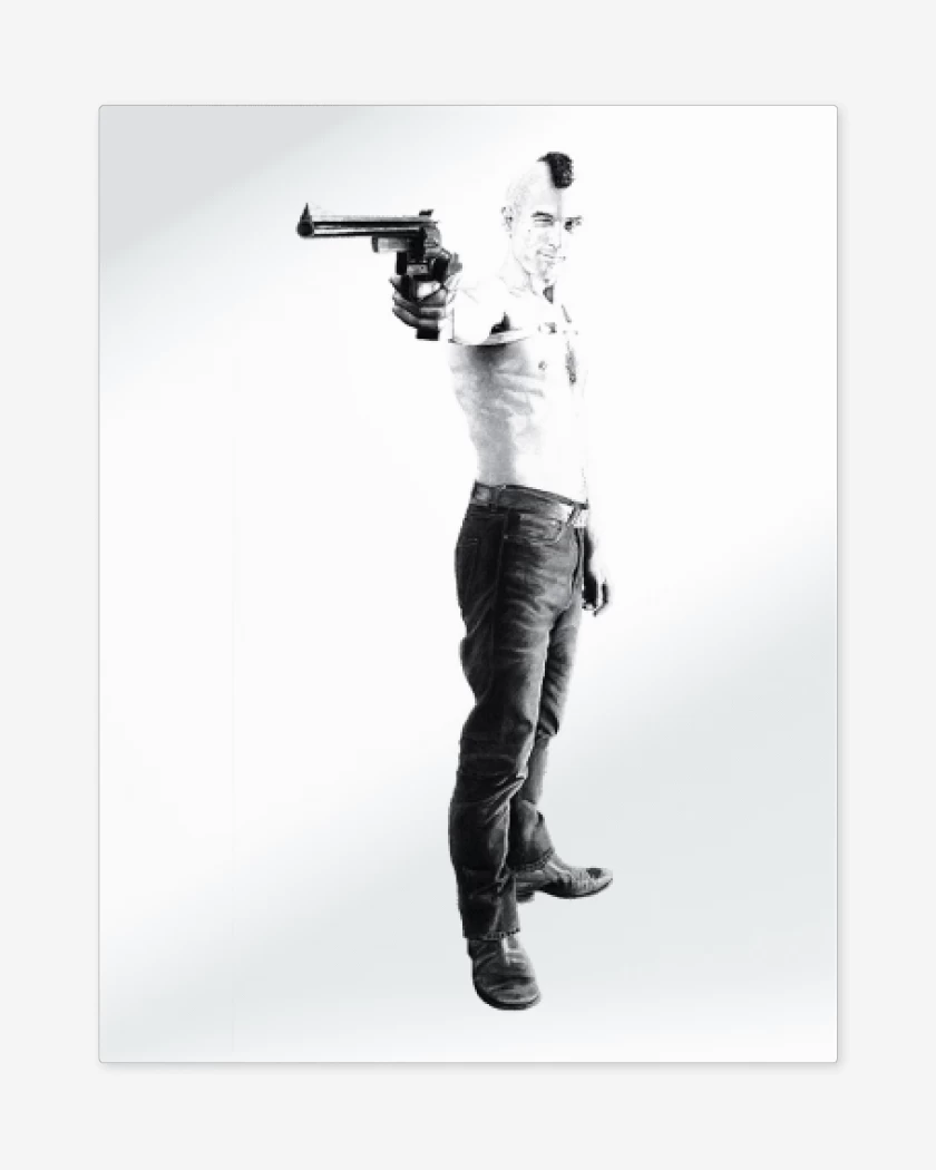 Print metalico Blanco de Driver Taxi 2 