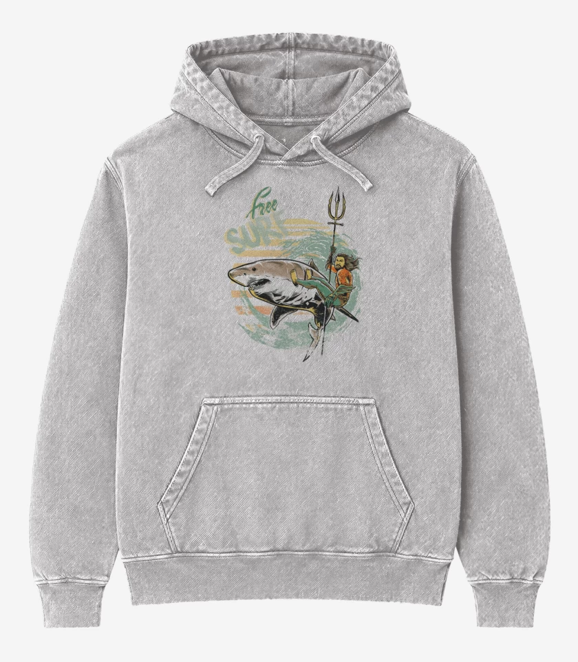 Poleron Canguro Acid Wash Gris Melange de FREE SURF 