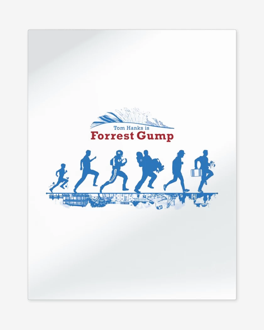 Print metalico Blanco de Forrest time line 