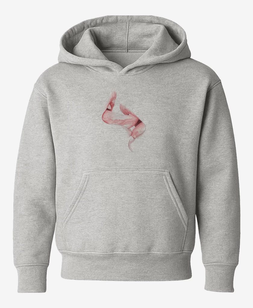 Poleron de niño Gris Melange de kiss pink 