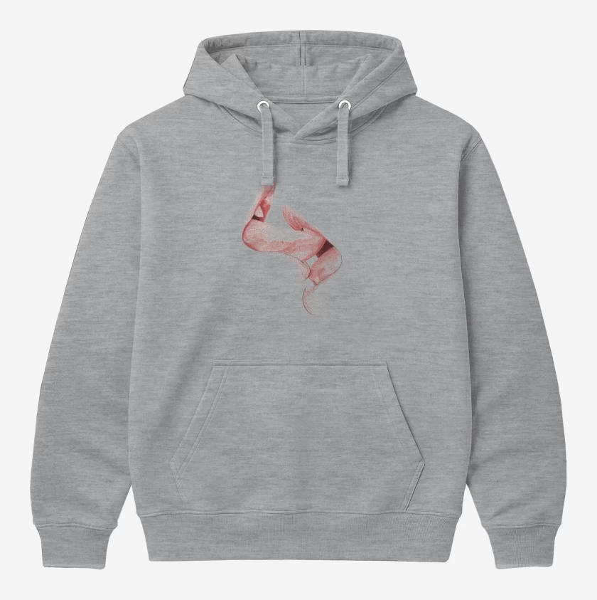 Polerón Canguro Gris Melange de kiss pink 