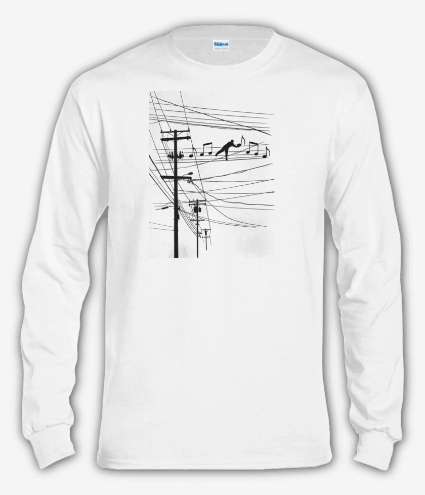 Polera manga larga Blanco de Pentacable 