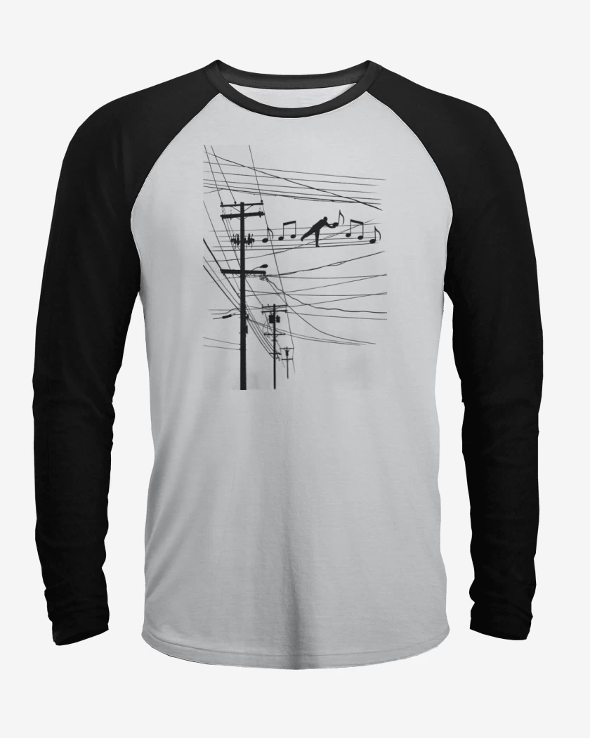 Polera Raglan Blanco / Negro de Pentacable 