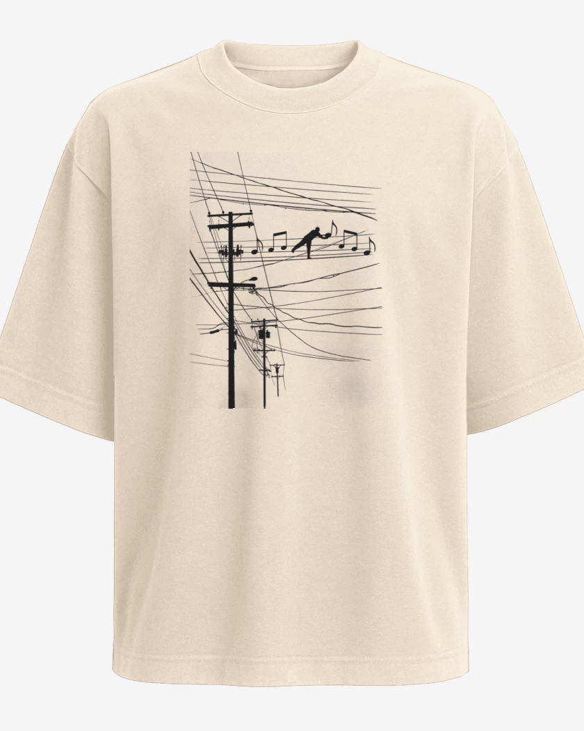 Polera Oversize Beige de Pentacable 