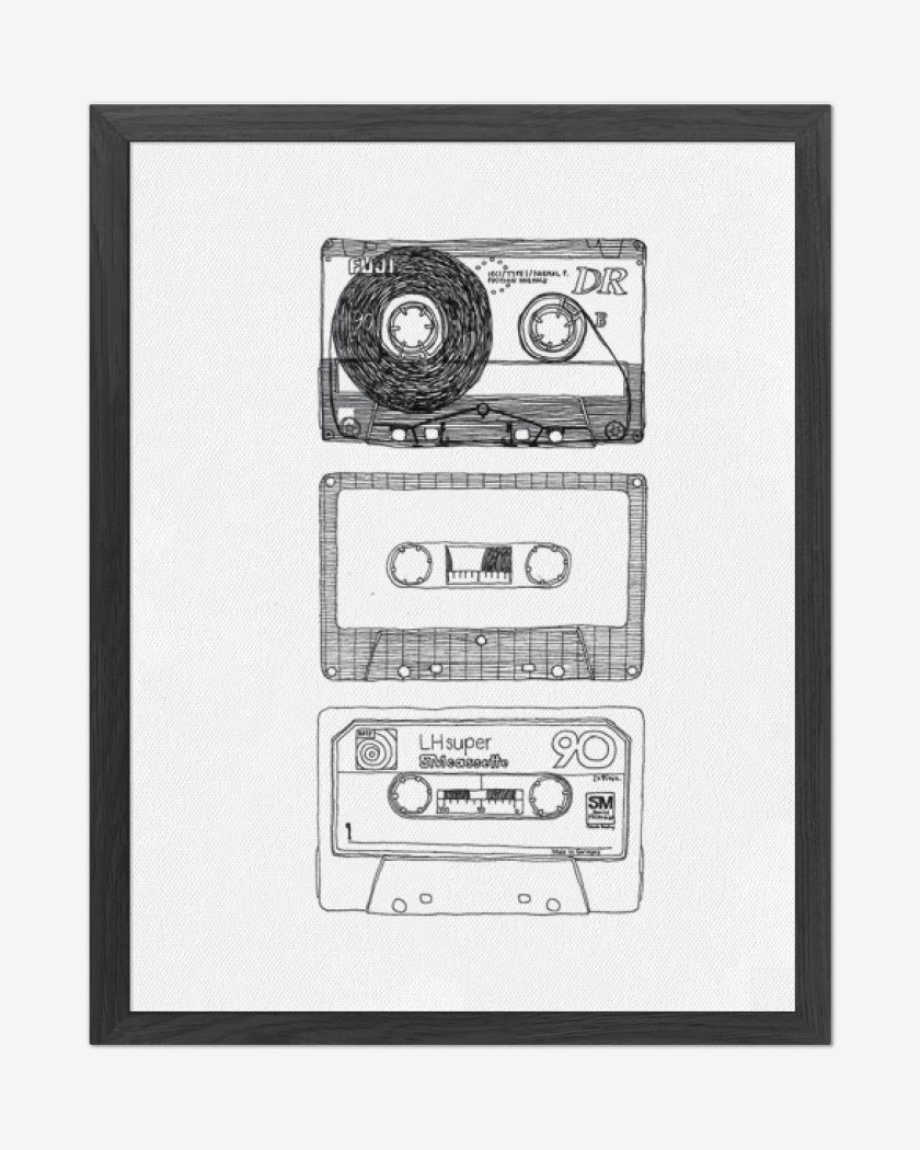 Cuadro decorativo Blanco de Cassettes 1 