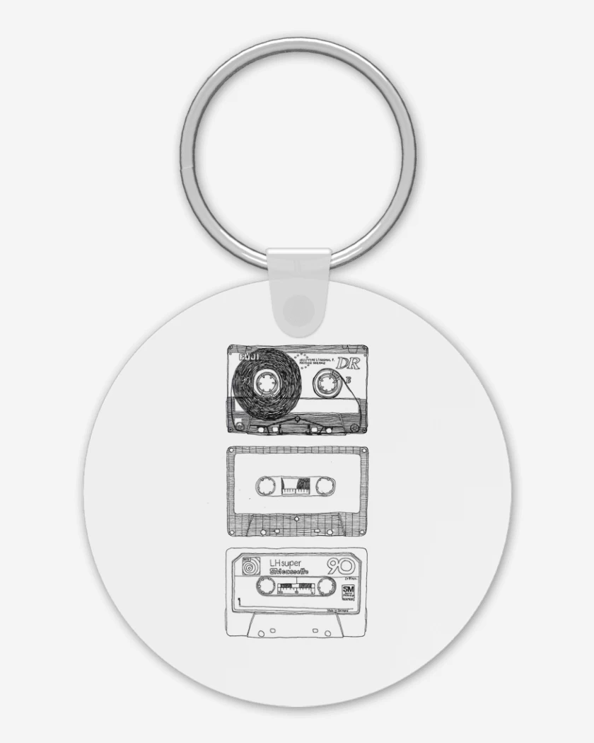 Llavero Blanco de Cassettes 1 