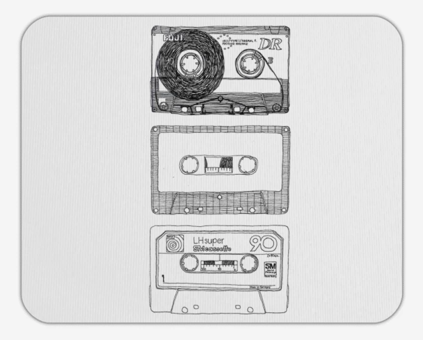 Mousepad Blanco de Cassettes 1 