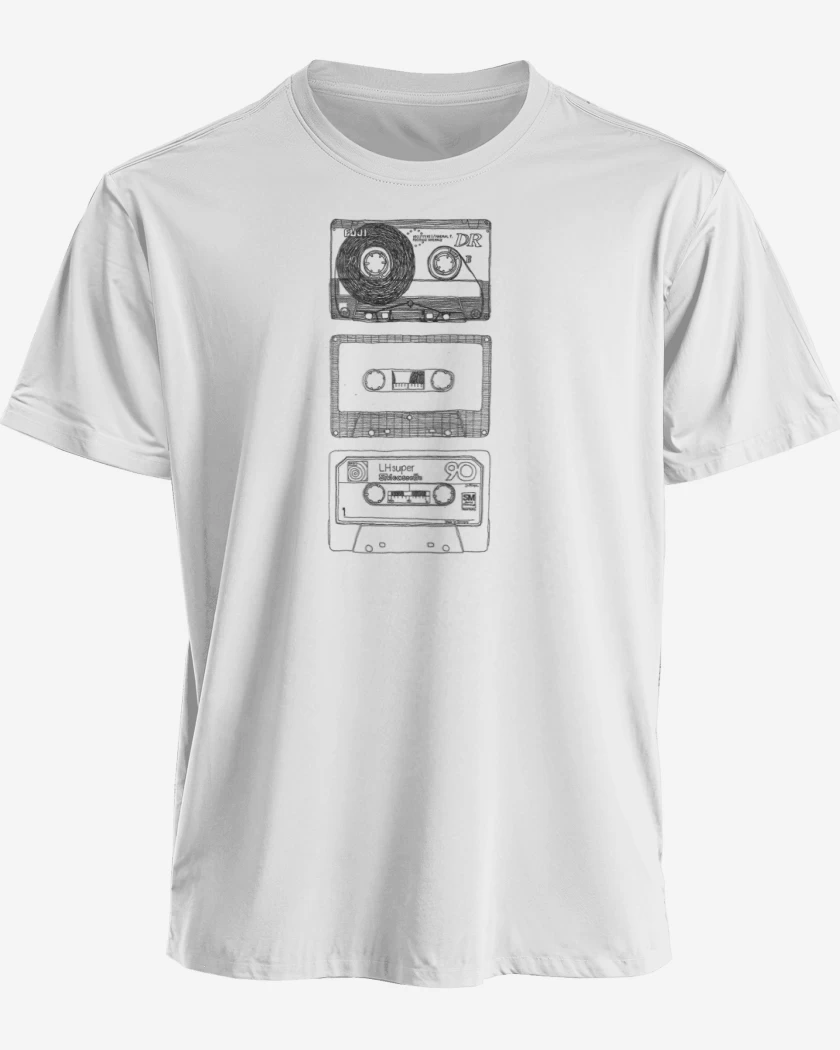 Polera premium Blanco de Cassettes 1 