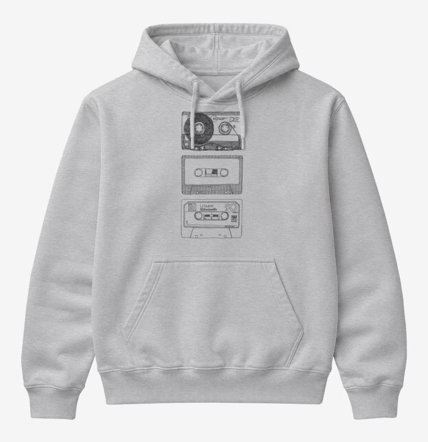 Poleron Canguro básico Gris Melange de Cassettes 1 