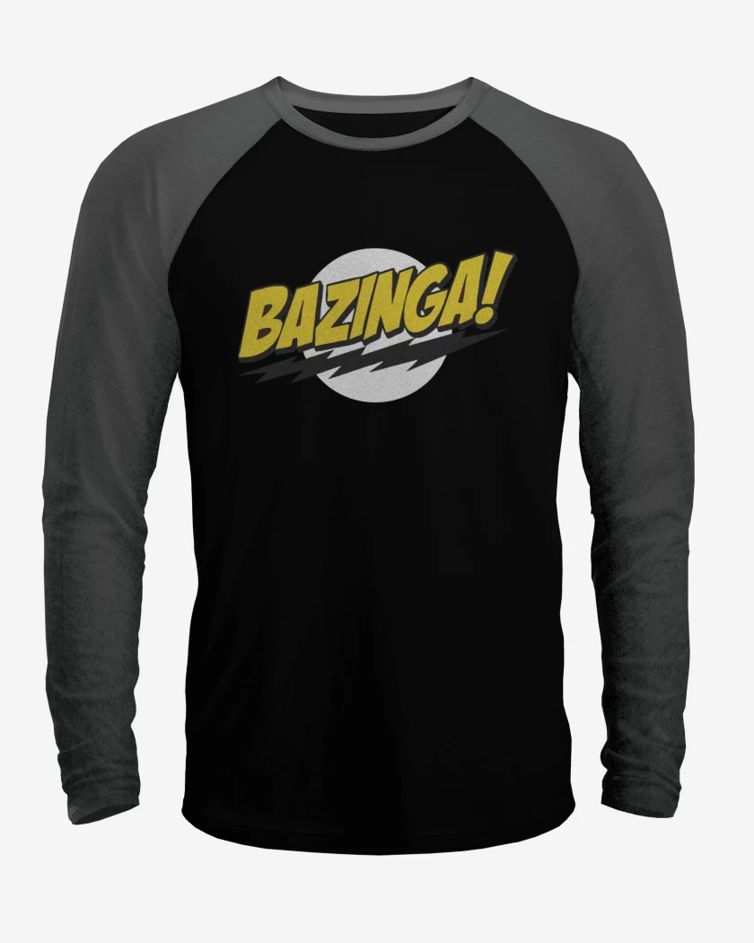 Polera Raglan Negro / Negro Heather de Bazinga!