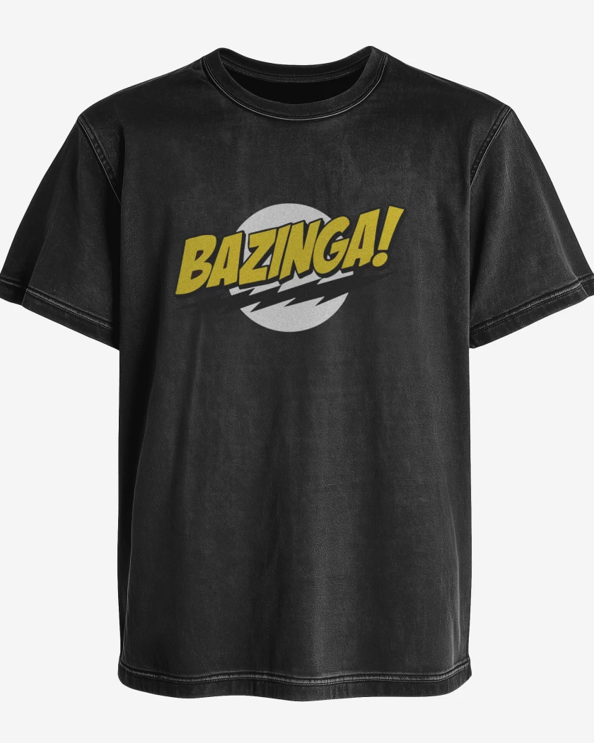 Polera desgastada Negro de Bazinga!