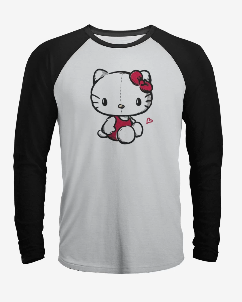 Polera Raglan Blanco / Negro de Kitty 