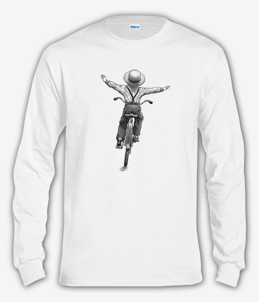 Polera manga larga Blanco de Bike free kid 