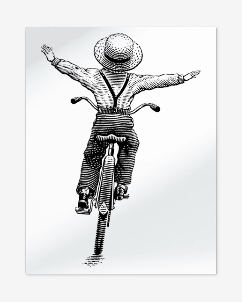Print metalico Blanco de Bike free kid 