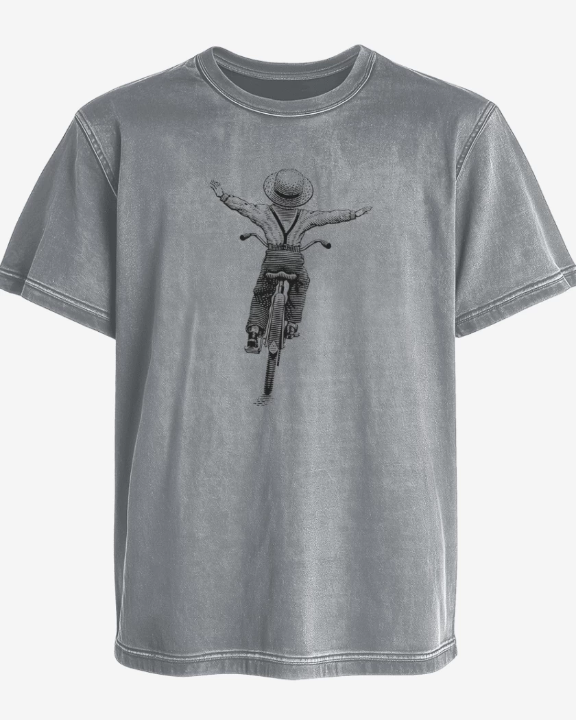 Polera desgastada Gris Melange de Bike free kid 