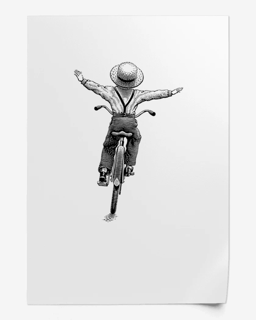 Print Blanco de Bike free kid 