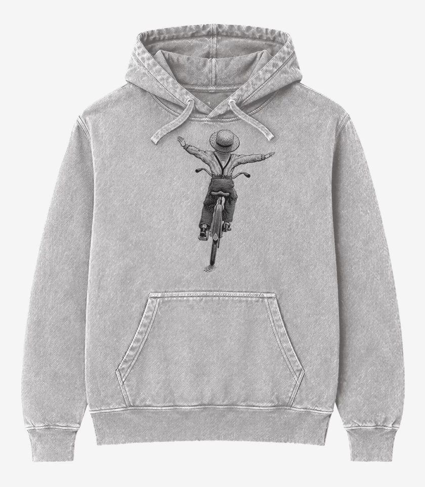 Poleron Canguro Acid Wash Gris Melange de Bike free kid 