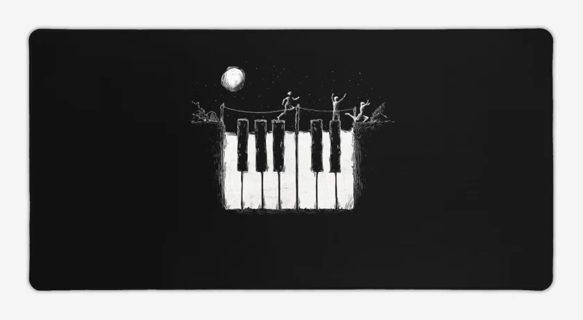 Mouse pad Gamer Negro de Piano noche 