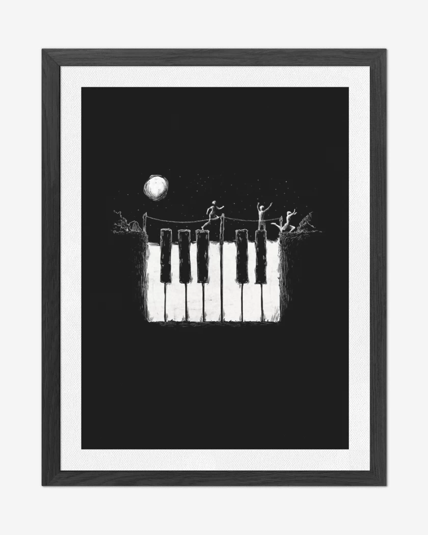 Cuadro decorativo Negro de Piano noche 