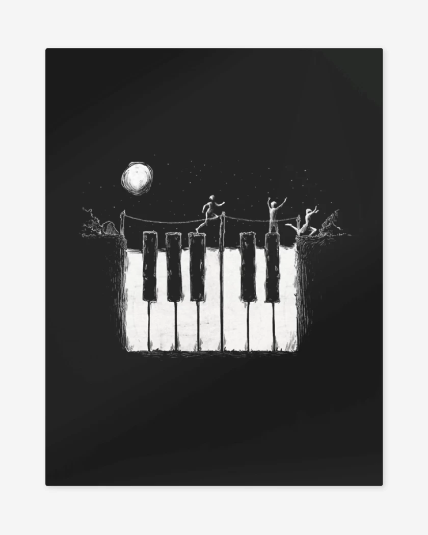 Print metalico Negro de Piano noche 