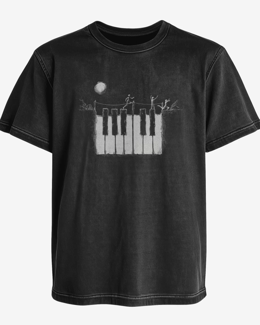 Polera desgastada Negro de Piano noche 