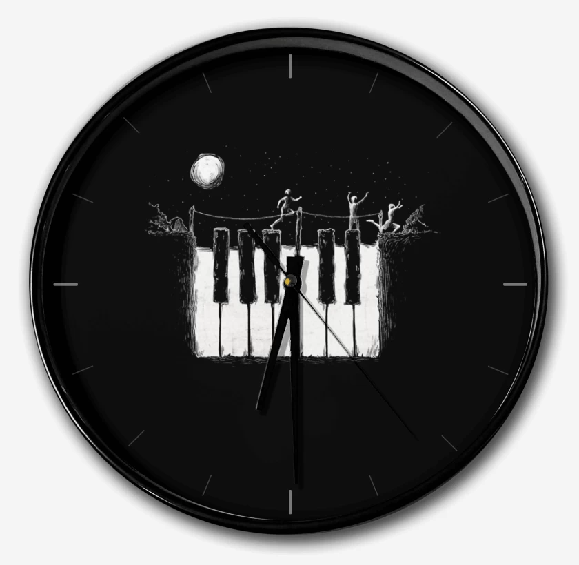 Reloj Negro de Piano noche 