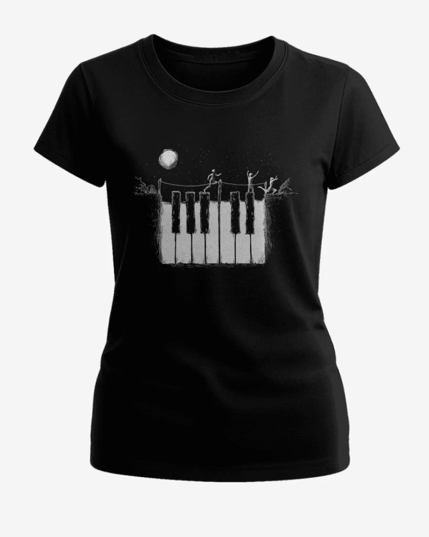 Polera de Mujer Negro de Piano noche 