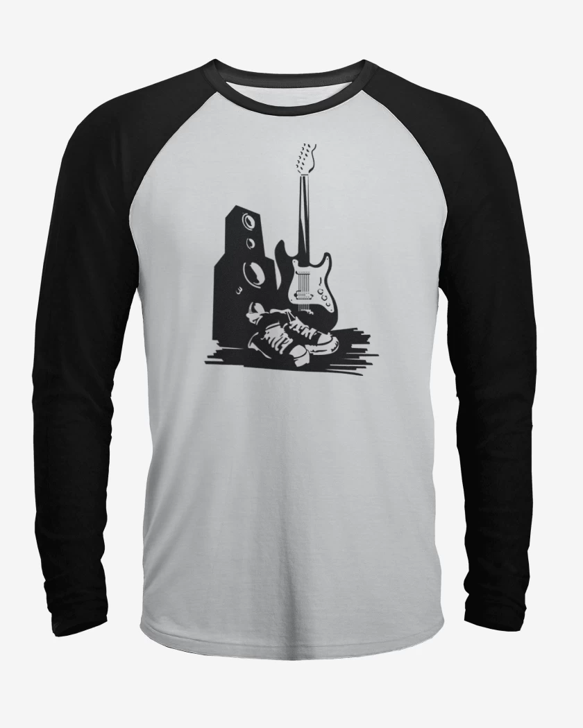 Polera Raglan Blanco / Negro de Rock pack