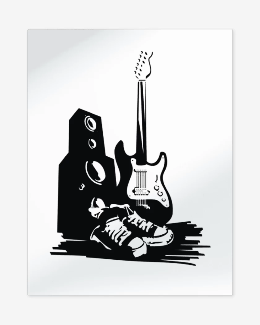 Print metalico Blanco de Rock pack