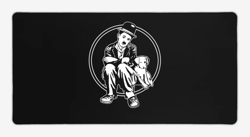Mouse pad Gamer Negro de Chaplin perrito