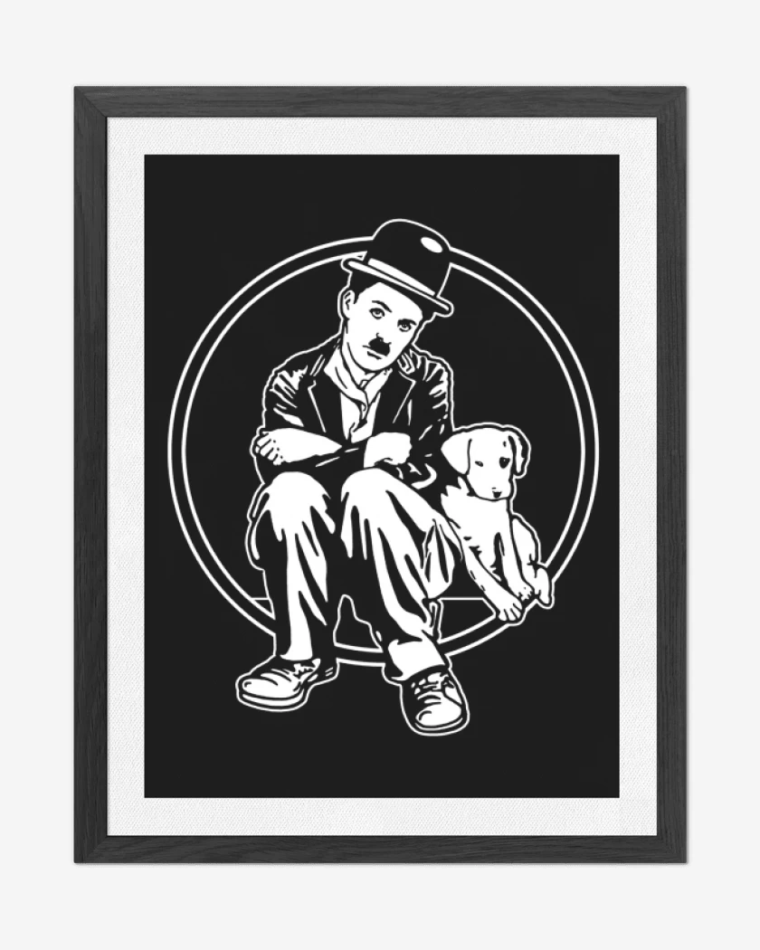 Cuadro decorativo Negro de Chaplin perrito