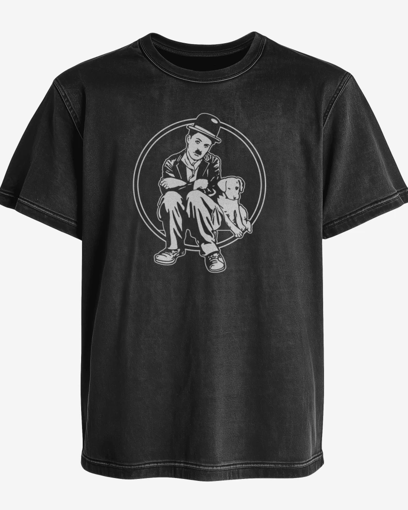 Polera desgastada Chaplin perrito