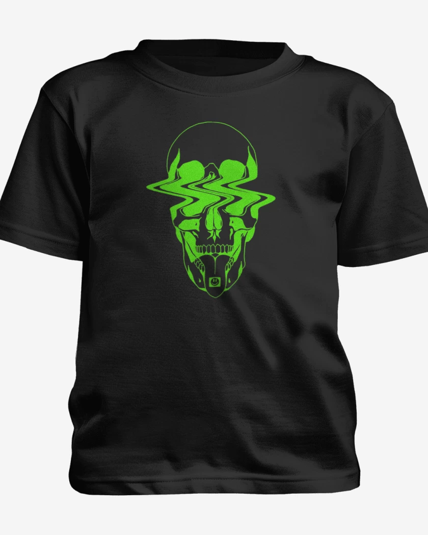 Polera de niño Negro de Trippy skull