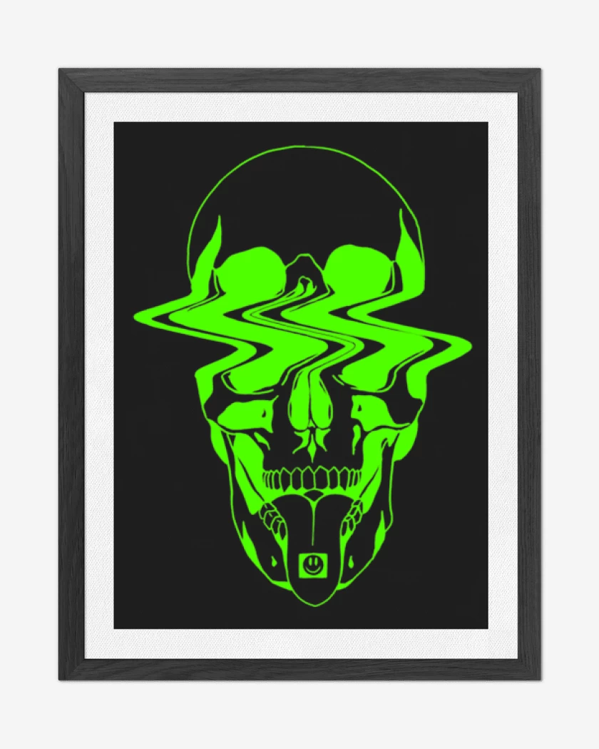 Cuadro decorativo Negro de Trippy skull