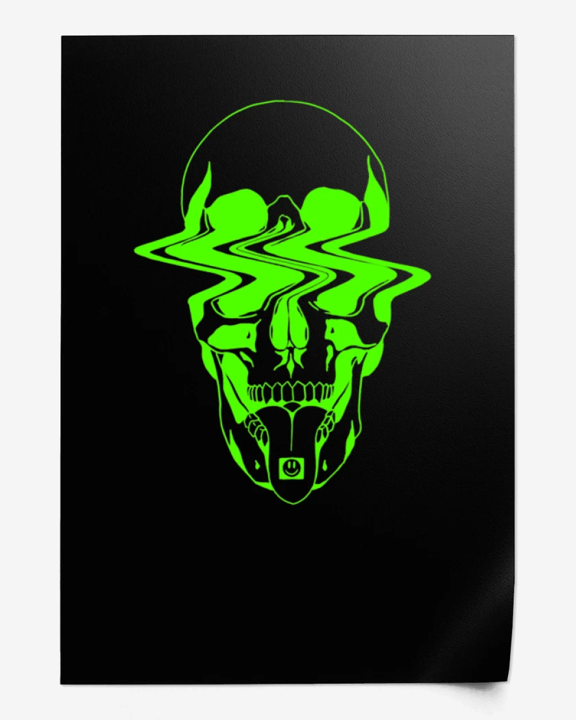 Print Trippy skull