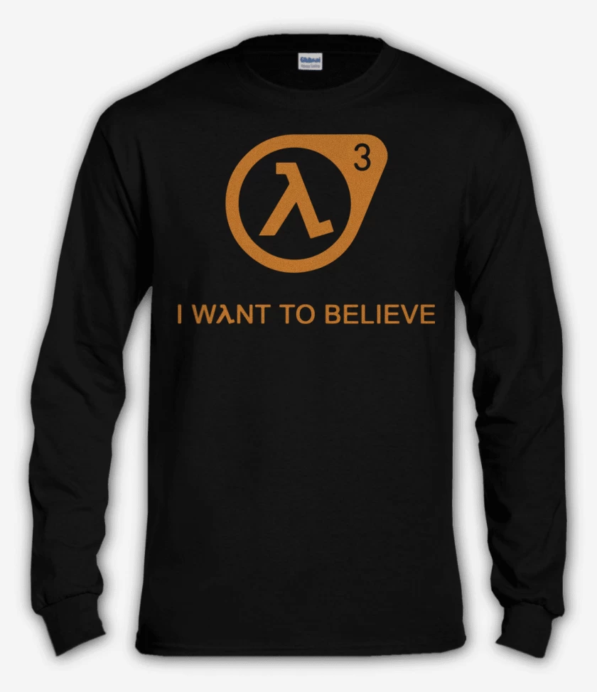 Polera manga larga Half Life - 3 I Want to Believe