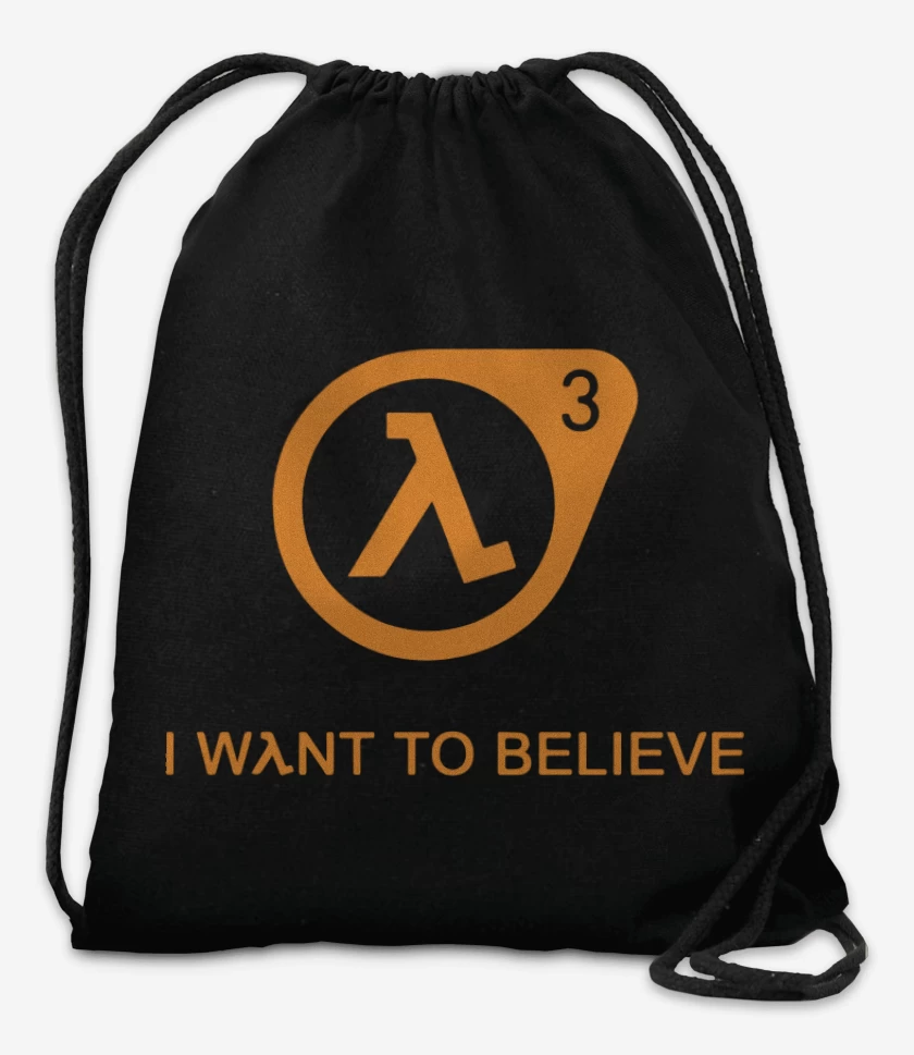 Mochila Negro de Half Life - 3 I Want to Believe