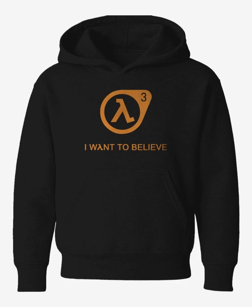 Poleron de niño Negro de Half Life - 3 I Want to Believe
