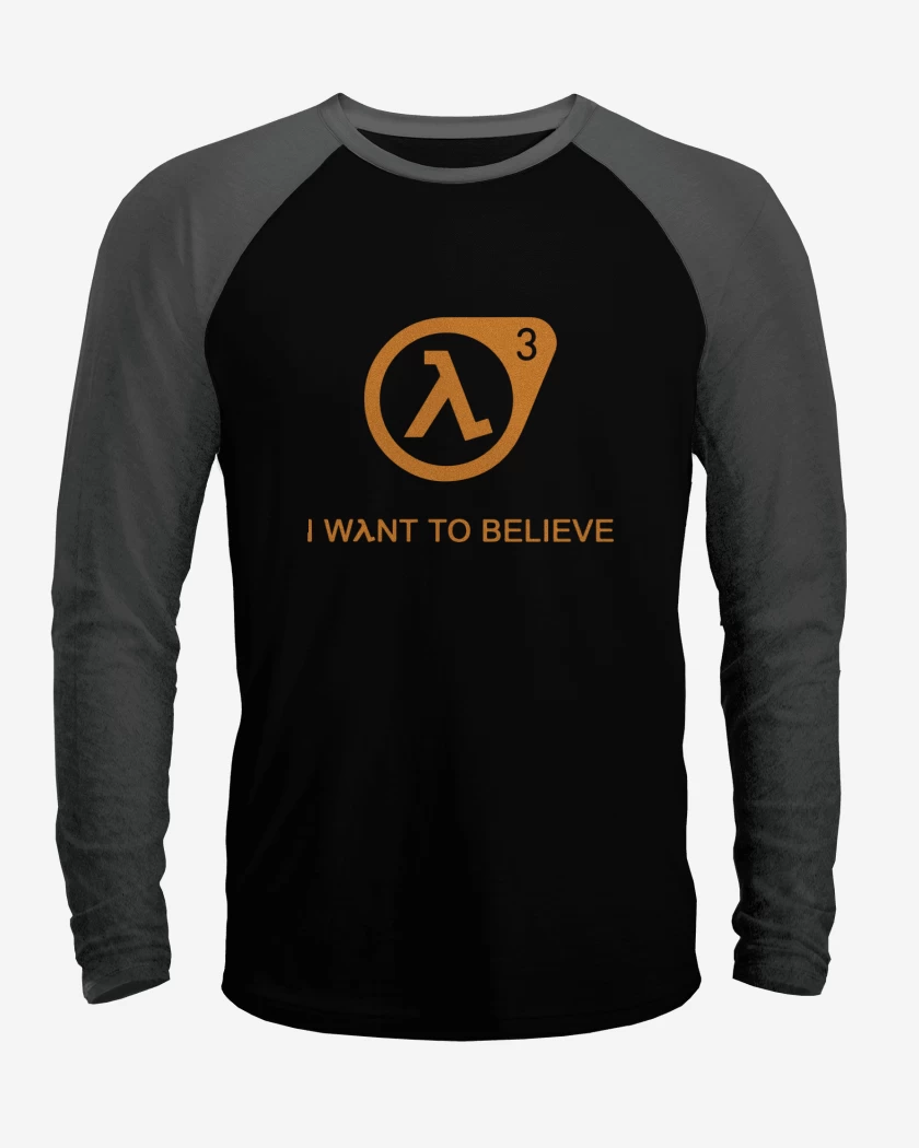 Polera Raglan Half Life - 3 I Want to Believe