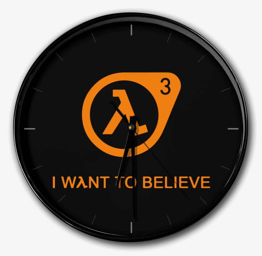 Reloj Negro de Half Life - 3 I Want to Believe