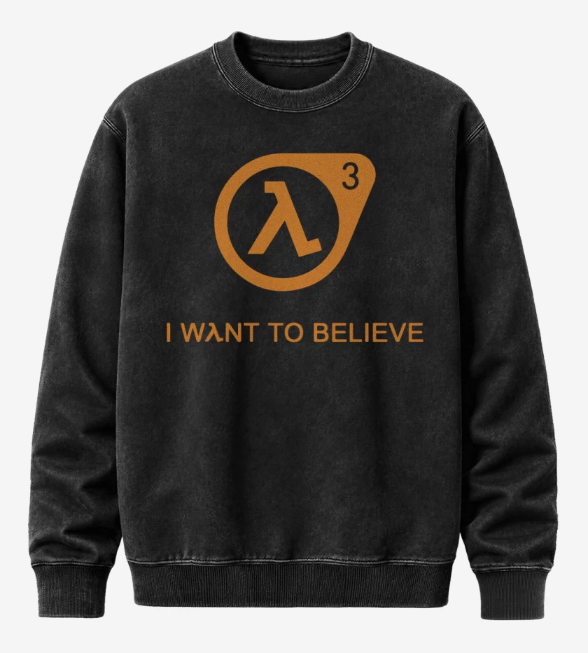 Poleron Polo Acid Wash Negro de Half Life - 3 I Want to Believe