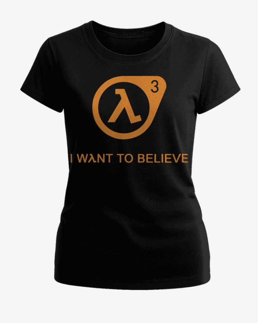 Polera de Mujer Negro de Half Life - 3 I Want to Believe