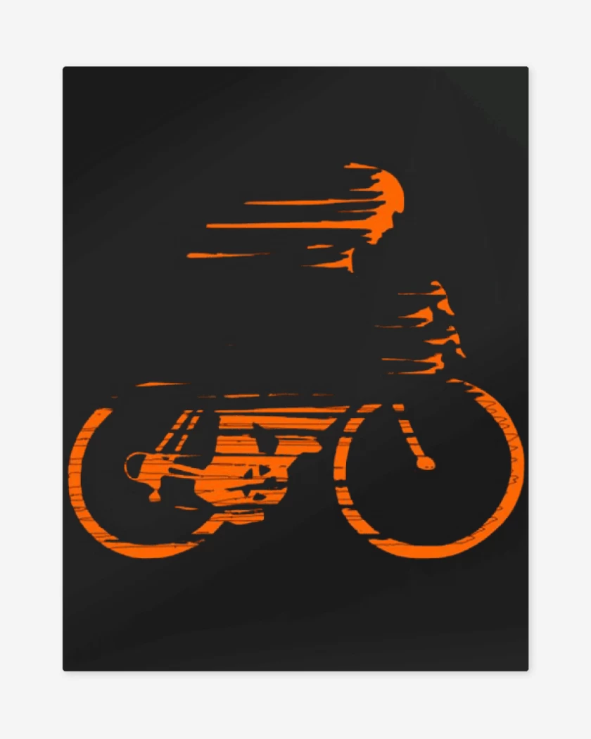 Print metalico Negro de bici veloz
