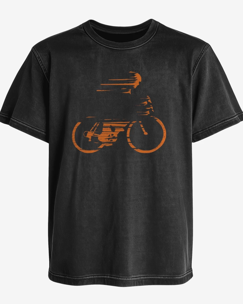 Polera desgastada Negro de bici veloz