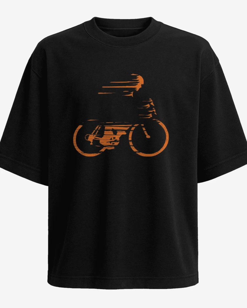 Polera Oversize Negro de bici veloz